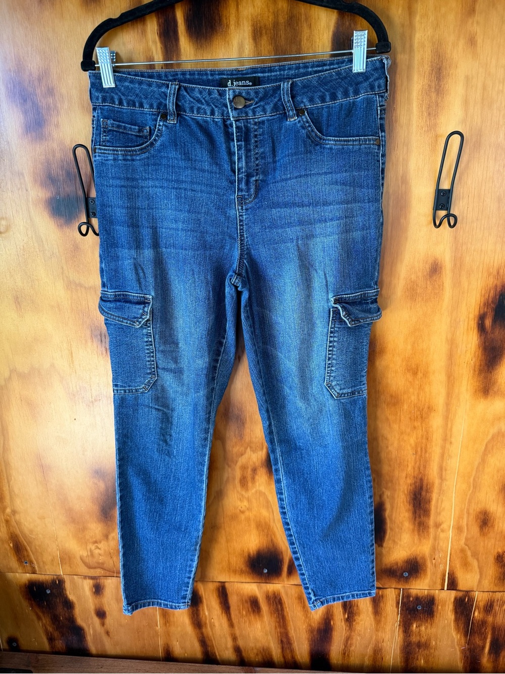 d. jeans Women’s Dark Blue Cargo Cropped Skinny Jeans